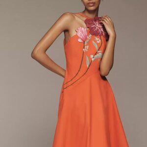 Yukiko Noritake x Anthropologie Asymmetric Floral Midi Dress